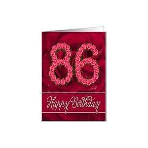  86th birthday with numbers made from roses Card: Toys 