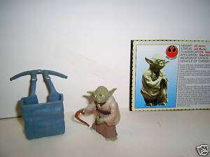 Star Wars 1996   YODA w luke skywalker backpack & card  