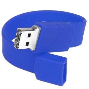  256MB USB Wristband Flash Drive (Blue): Electronics