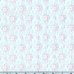  45 Wide Floral Lace Pink Fabric By The Yard: Arts 