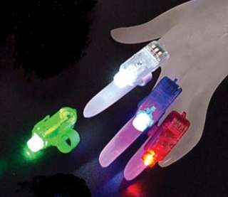20 x Fun Gadget Laser Finger Beams LED Light Party Red White Blue 