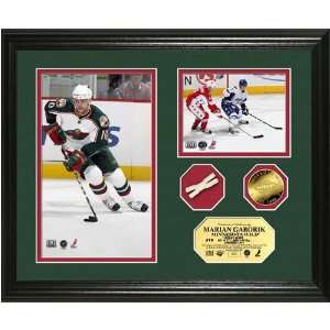  Marian Gaborik 2008 All Star Game Used Net And 24KT Gold 