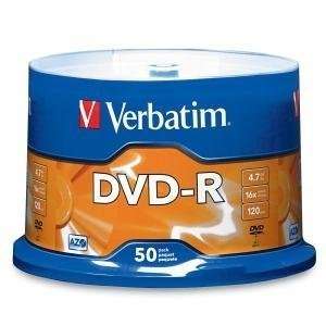  Verbatim 95101   DVD R Discs, 4.7GB, 16x, Spindle, Matte 