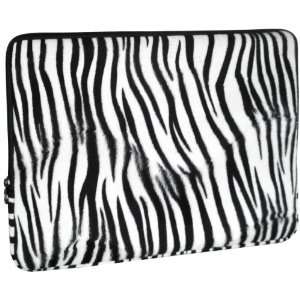  White Tiger Print Faux fur Textured fit 15 inch Notebook Laptop 