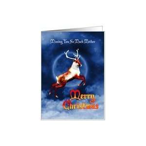  Flying reindeer Missing you mother Christmas card Card 