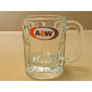  Vintage A&W Root Beer Collectible Glass Mug   3 1/4 x 2 1 