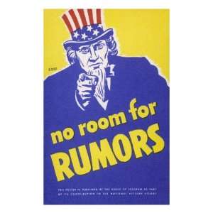  No Room for Rumors American World War Two Poster 