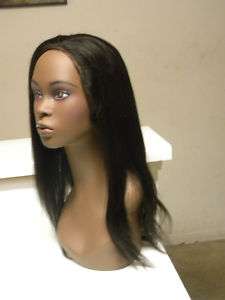 100% Indian Remy Human Hair Full Lace Wig Yaki Straight  