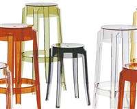 KARTELL CHARLES GHOST 2 sgabelli H75 alto design Philippe Starck NEW 