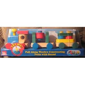  Pull Along Wooden Constructing Train with Sound: Toys 