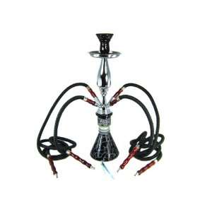   HOSE 20 INCH BLACK HAND PAINTED TIGER HOOKAH   NEW 