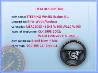 Mercedes Benz BRABUS E 1 Steering Wheel W208 W210 W463 OEM NEW 
