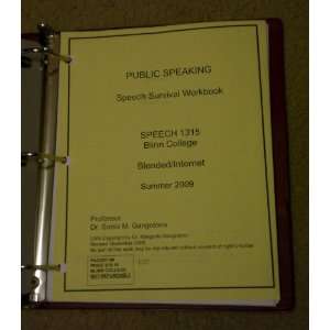   Speaking Speech Survival Workbook Dr. Sonia M. Gangotena Books