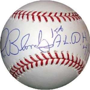 Ron Blomberg autographed Baseball inscribed 1st AL DH 4 6 73  