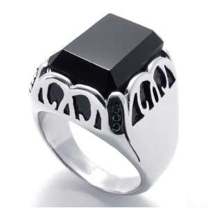   of Titanium Steel 316L Jewelry Black Crystal for Women & Mens Fashion