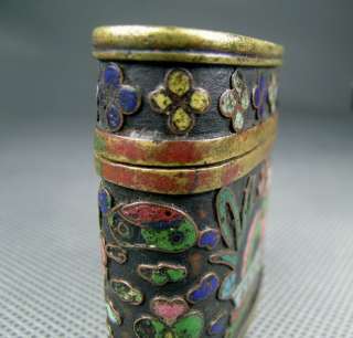   Very Rare! Genuine Antique Chinese cloisonne opium Box 18 19th century