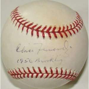  Chico Fernandez Autographed Baseball   with 1956 BROOKLYN 