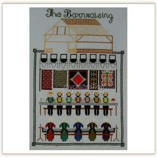The Barnraising   PREORDER COMPLETED CROSS STITCH  