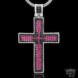   Iced Out Cubic Zirconia CZ Cross Pendant  Hip Hop Jewelry: Jewelry