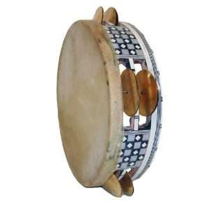   Riq (tambourine), wood, mother of pearl inlay: Musical Instruments
