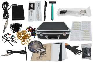 Complete Tattoo Kit 3 Machines Guns 40 color Inks Power supply needles 