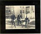 Vintage Bicycle Photo, 3 Bike Messengers, Ready to Go, c1890s 
