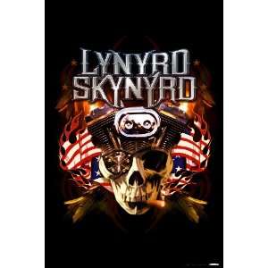  Lynyrd Skynyrd Skull & Flags, 20 x 30 Poster Print 
