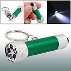 Portable 5 LEDs Camping Flashlight Keyring Torch Green  