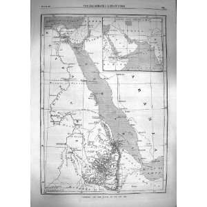  1867 Abyssinia Map Shores Red Sea Condar Massowah: Home 