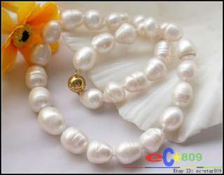 17 16mm white rice freshwater cultured pearl necklace  