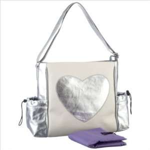    Dante Beatrix Stroller Tote Diaper Bag   Silver Heart Love: Baby