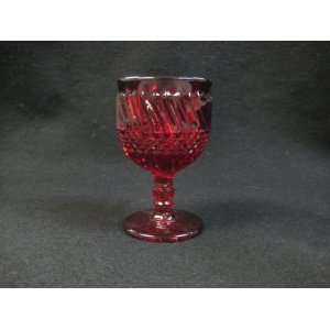 WRIGHT GLASS CO WINE JERSEY SWIRL (RED): Everything Else