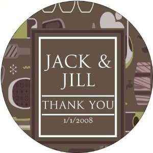 Baby Keepsake: Brown Wine Bar Theme Personalized Travel Candle Favors 