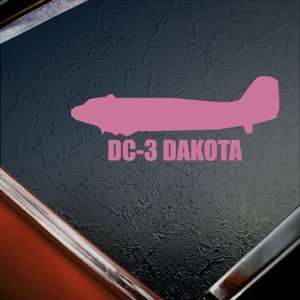  DC 3 DAKOTA Pink Decal Military Soldier Window Pink 