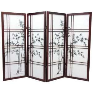 Oriental Furniture Low Window Pane Shoji Screen Room Divider 48 Inch 