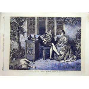  1866 Wynfield Fatherly Advice Daughter Father Print: Home 