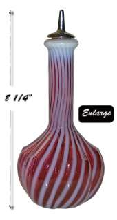 Fenton / LG Wright Cranberry Opal Swirl Barber Bottle  