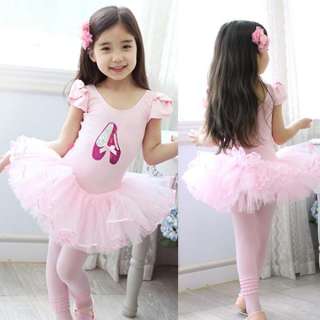 Girls Pink Party Leotard Ballet Tutu Skirt Dress Dance  