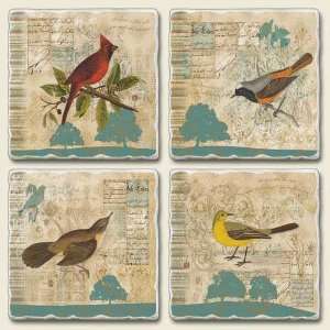 Bird Brained Tumbled Stone Coasters:  Kitchen & Dining