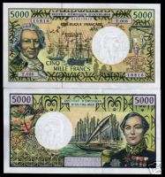 FRENCH PACIFIC TERRITORIES 5000 P3 2004 SHIP UNC NOTE  