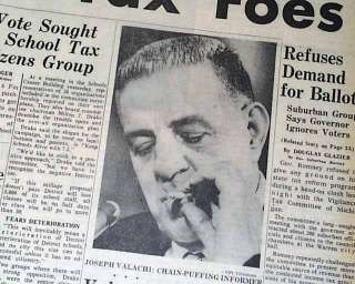 Cosa Nostra MAFIA EXPOSED Joseph Valachi Vito Genovese 1963 Newspaper 