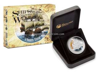 Tuvalu 2011 Golden Hinde Silver $1 Ships Changed World  