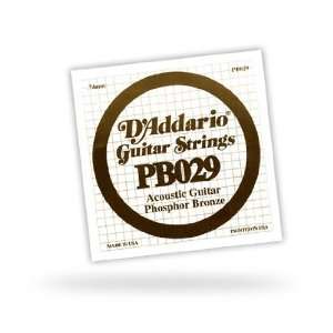 Addario PB029 Phosphor Bronze Wound Acoustic Guitar Single String 