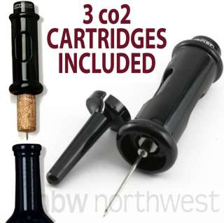 CORK POPS CorkPops CORKSCREW WINE OPENER w/ 3 CO2 * NEW  