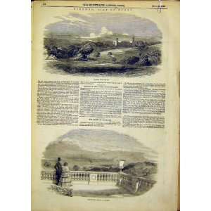   Osbourne House Isle Wight Terrace Sea View Print 1849