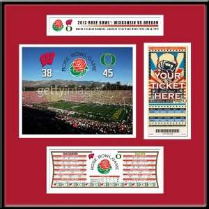  2012 Rose Bowl Ticket Frame with Stat Box   Wisconsin 