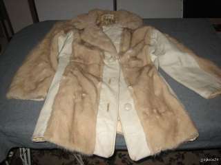 Short Tormaline Vintage Leather And Mink Fur Jacket  
