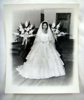 Hickman Black History 1950s Photograph Beautiful Bride In Tiered 