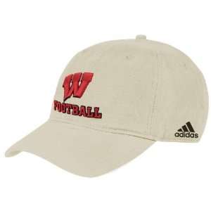  adidas Wisconsin Badgers Stone Football Slouch Hat: Sports 