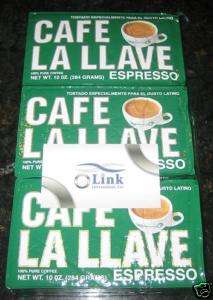 Cafe La Llave Espresso 3/10 oz Bricks (Cuban Coffee)  